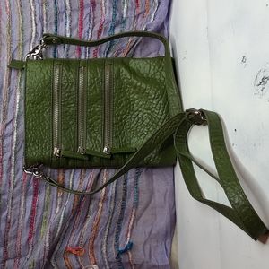 SHIRAHLEAH crossbody green bag with pink lining
